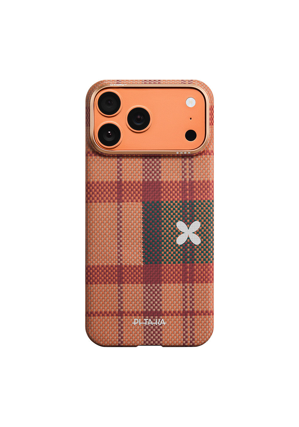 Apple iPhone 17 Pro Kılıf Manyetik Şarj Uyumlu Aramid Karbon Fiber Pitaka Flora in Grid Serisi Kapak