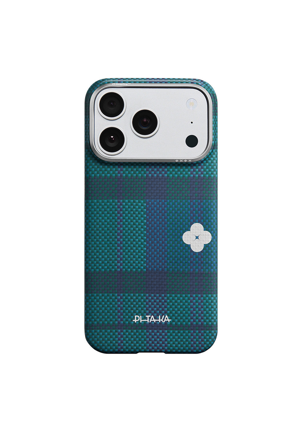 Apple iPhone 17 Pro Max Kılıf Manyetik Şarj Uyumlu Aramid Karbon Fiber Pitaka Flora in Grid Serisi Kapak