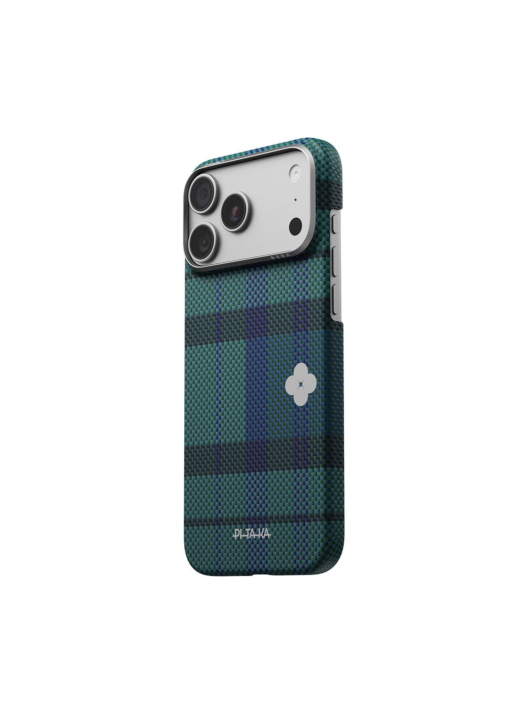 Apple iPhone 17 Pro Max Kılıf Manyetik Şarj Uyumlu Aramid Karbon Fiber Pitaka Flora in Grid Serisi Kapak