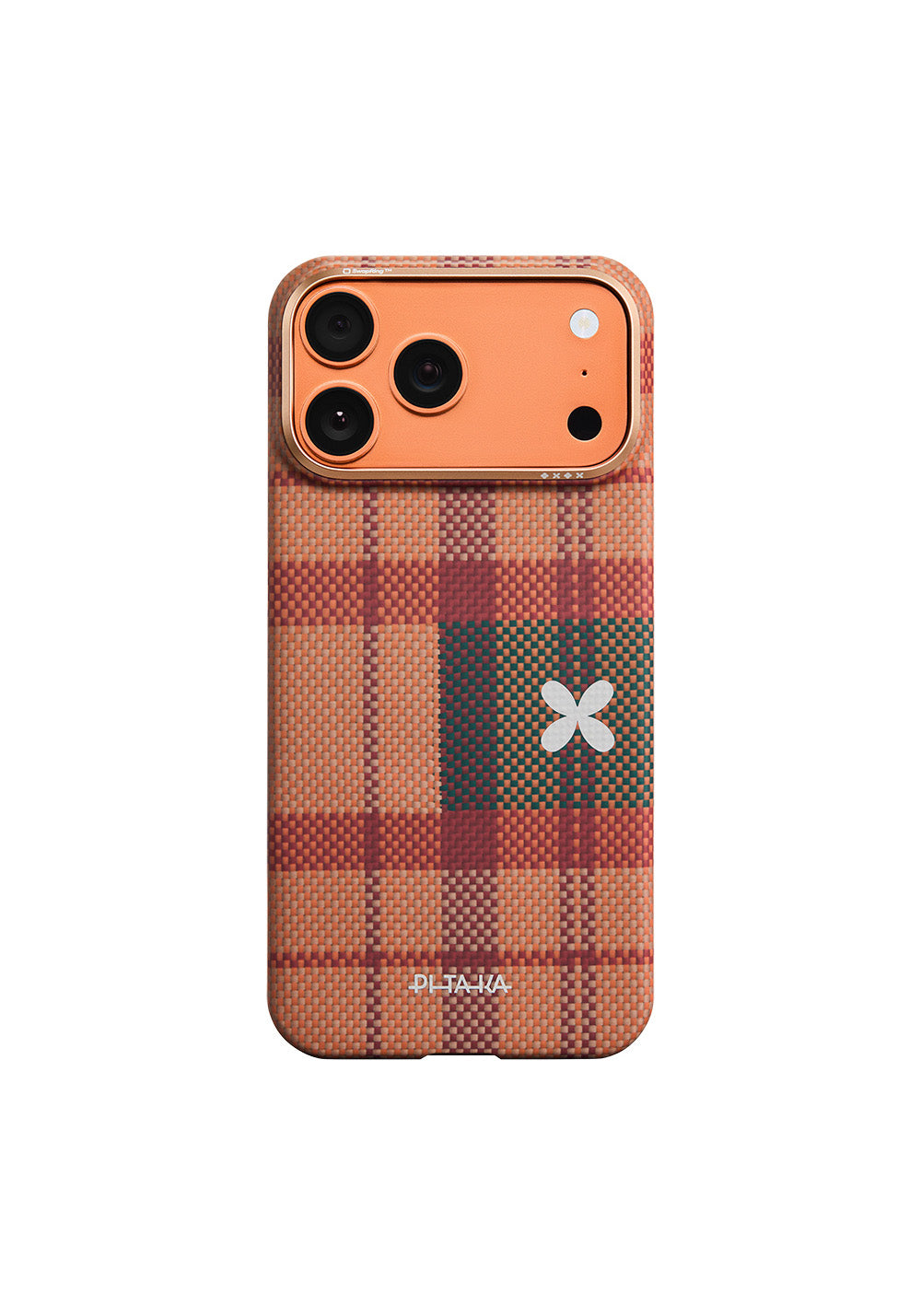 Apple iPhone 17 Pro Max Kılıf Manyetik Şarj Uyumlu Aramid Karbon Fiber Pitaka Flora in Grid Serisi Kapak