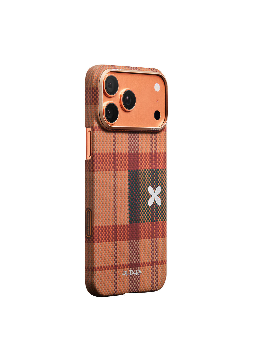Apple iPhone 17 Pro Max Kılıf Manyetik Şarj Uyumlu Aramid Karbon Fiber Pitaka Flora in Grid Serisi Kapak