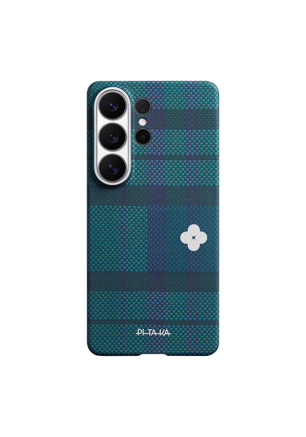 Galaxy S26 Ultra Kılıf Manyetik Şarj Uyumlu Aramid Karbon Fiber Pitaka Flora in Grid Serisi Kapak