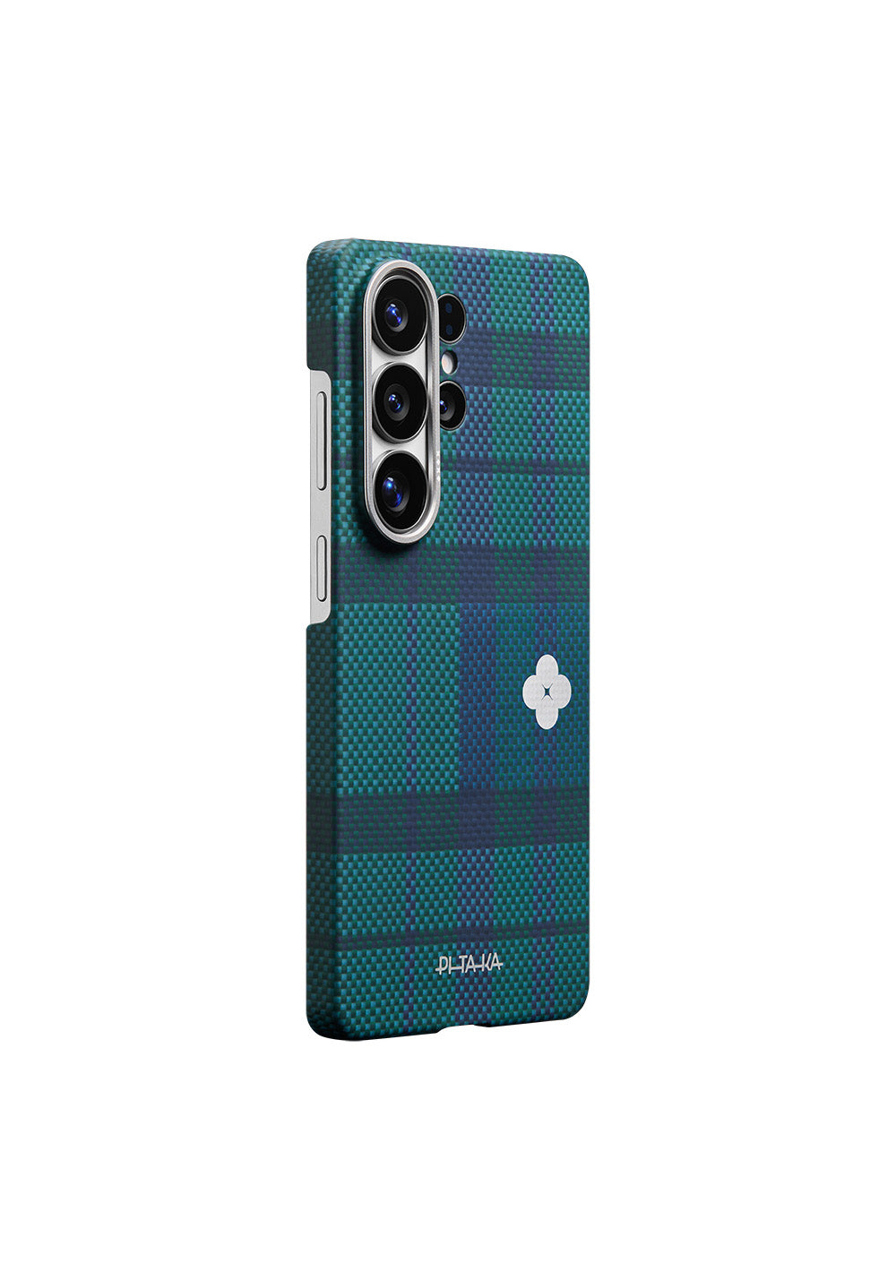 Galaxy S26 Ultra Kılıf Manyetik Şarj Uyumlu Aramid Karbon Fiber Pitaka Flora in Grid Serisi Kapak