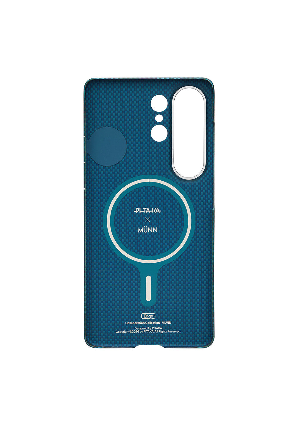 Galaxy S26 Ultra Kılıf Manyetik Şarj Uyumlu Aramid Karbon Fiber Pitaka Flora in Grid Serisi Kapak