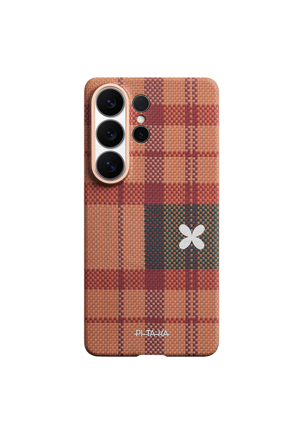 Galaxy S26 Ultra Kılıf Manyetik Şarj Uyumlu Aramid Karbon Fiber Pitaka Flora in Grid Serisi Kapak