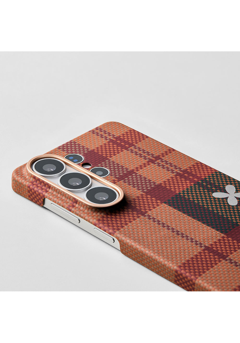 Galaxy S26 Ultra Kılıf Manyetik Şarj Uyumlu Aramid Karbon Fiber Pitaka Flora in Grid Serisi Kapak