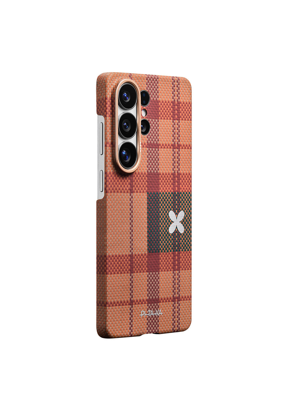 Galaxy S26 Ultra Kılıf Manyetik Şarj Uyumlu Aramid Karbon Fiber Pitaka Flora in Grid Serisi Kapak