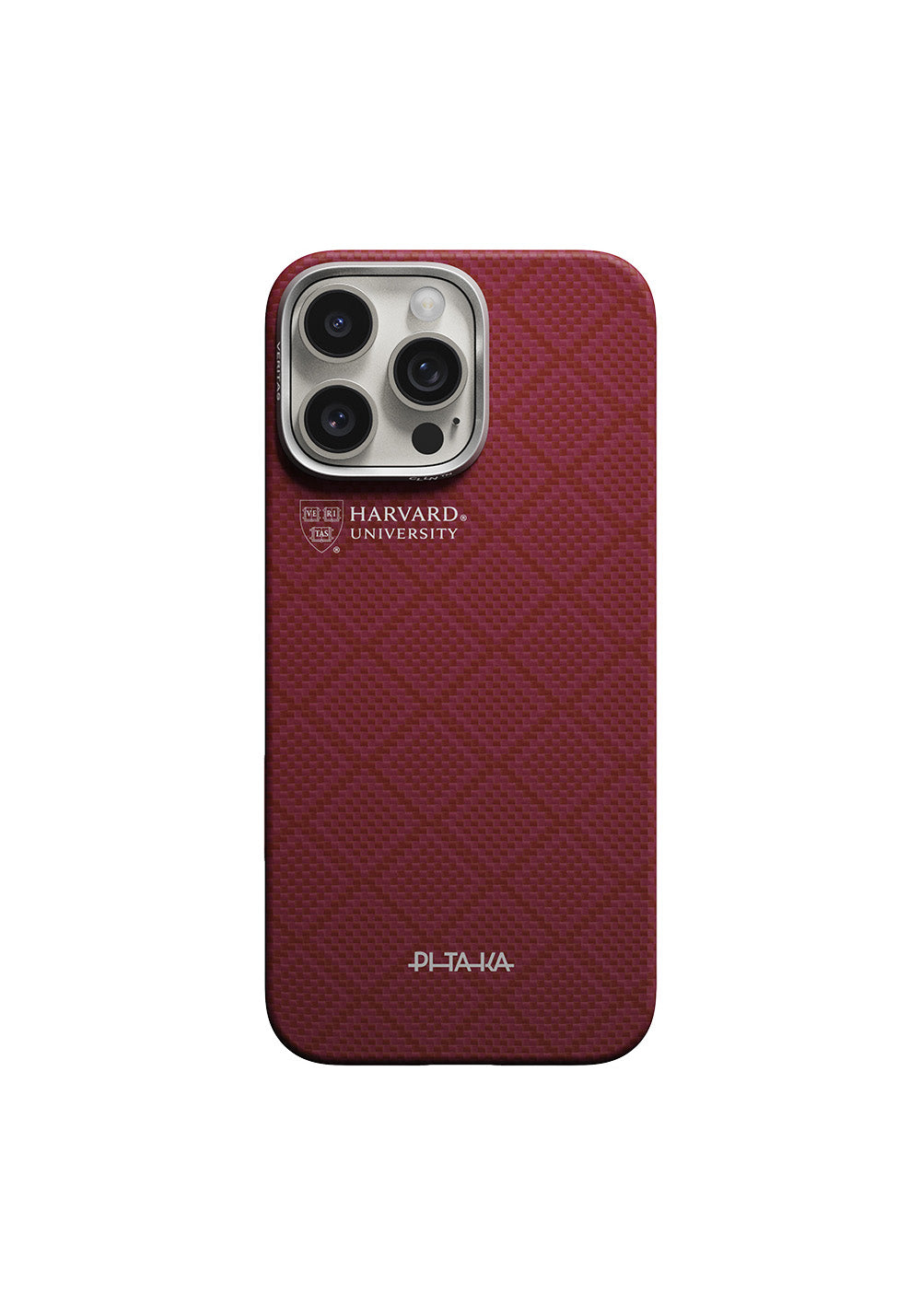 Apple iPhone 16 Pro Max Kılıf Manyetik Şarj Uyumlu Aramid Karbon Fiber Pitaka Harvard University Serisi Kapak
