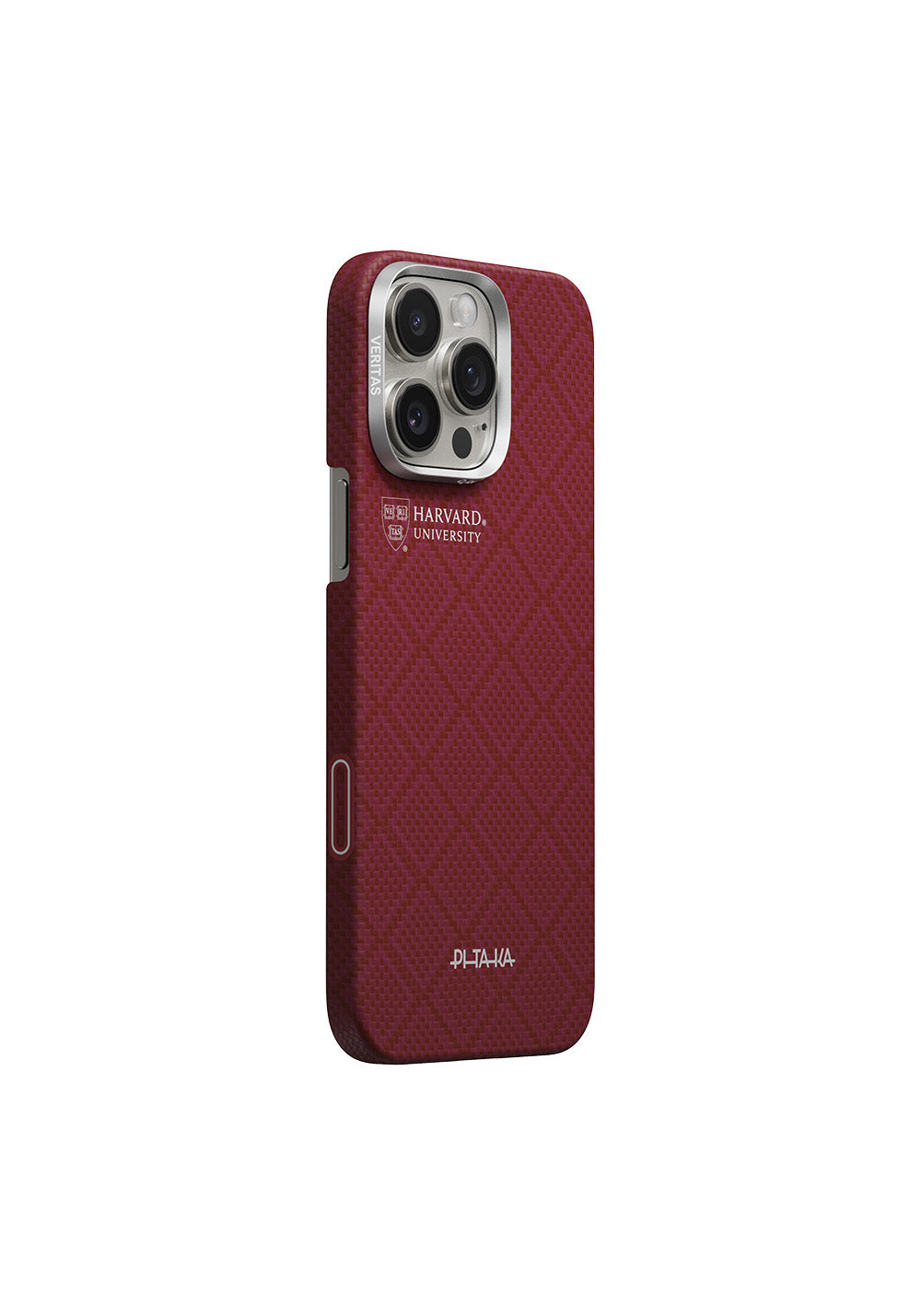 Apple iPhone 16 Pro Max Kılıf Manyetik Şarj Uyumlu Aramid Karbon Fiber Pitaka Harvard University Serisi Kapak