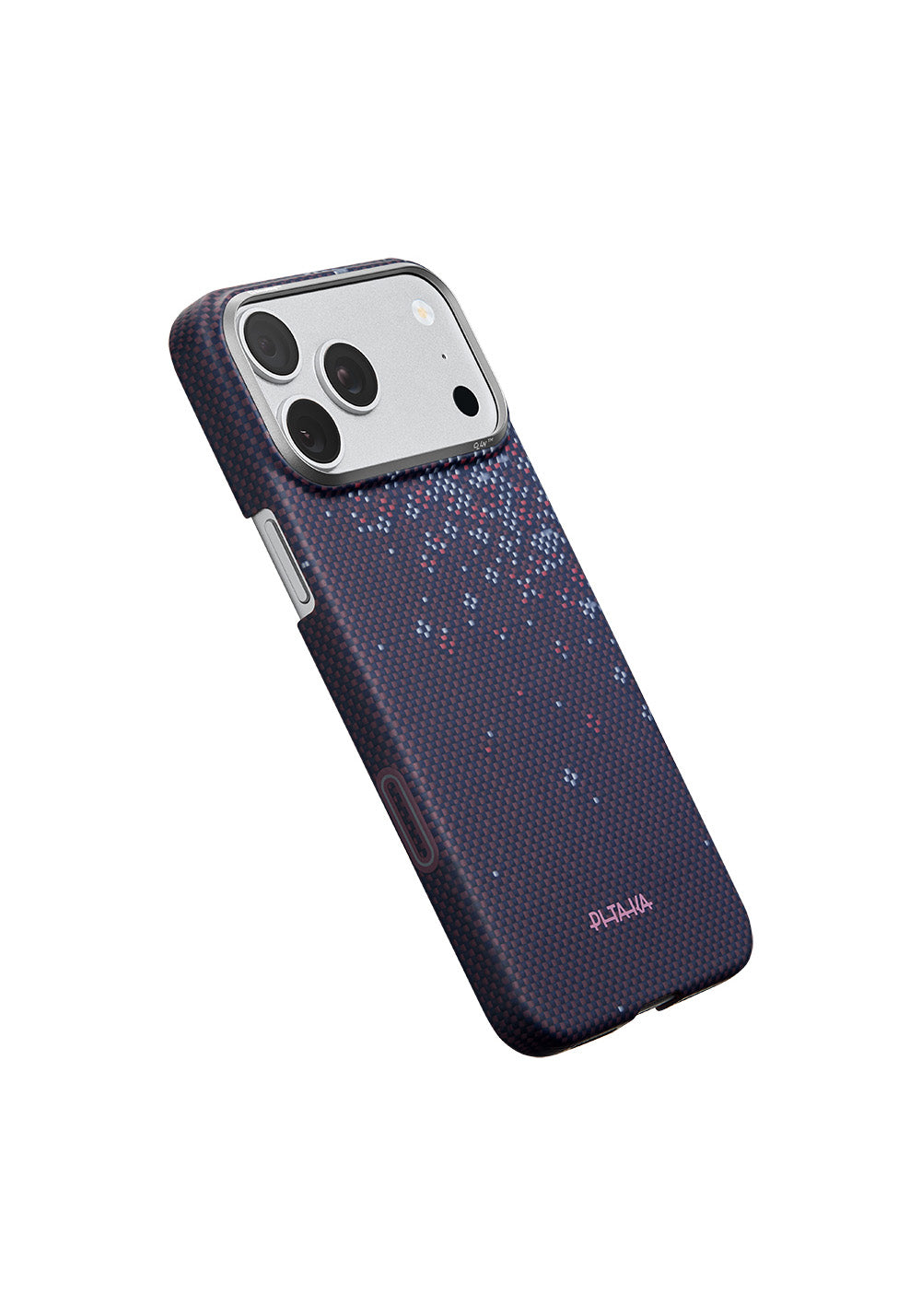 Apple iPhone 17 Pro Kılıf Manyetik Şarj Uyumlu Aramid Karbon Fiber Pitaka Sakura Hours Serisi Kapak