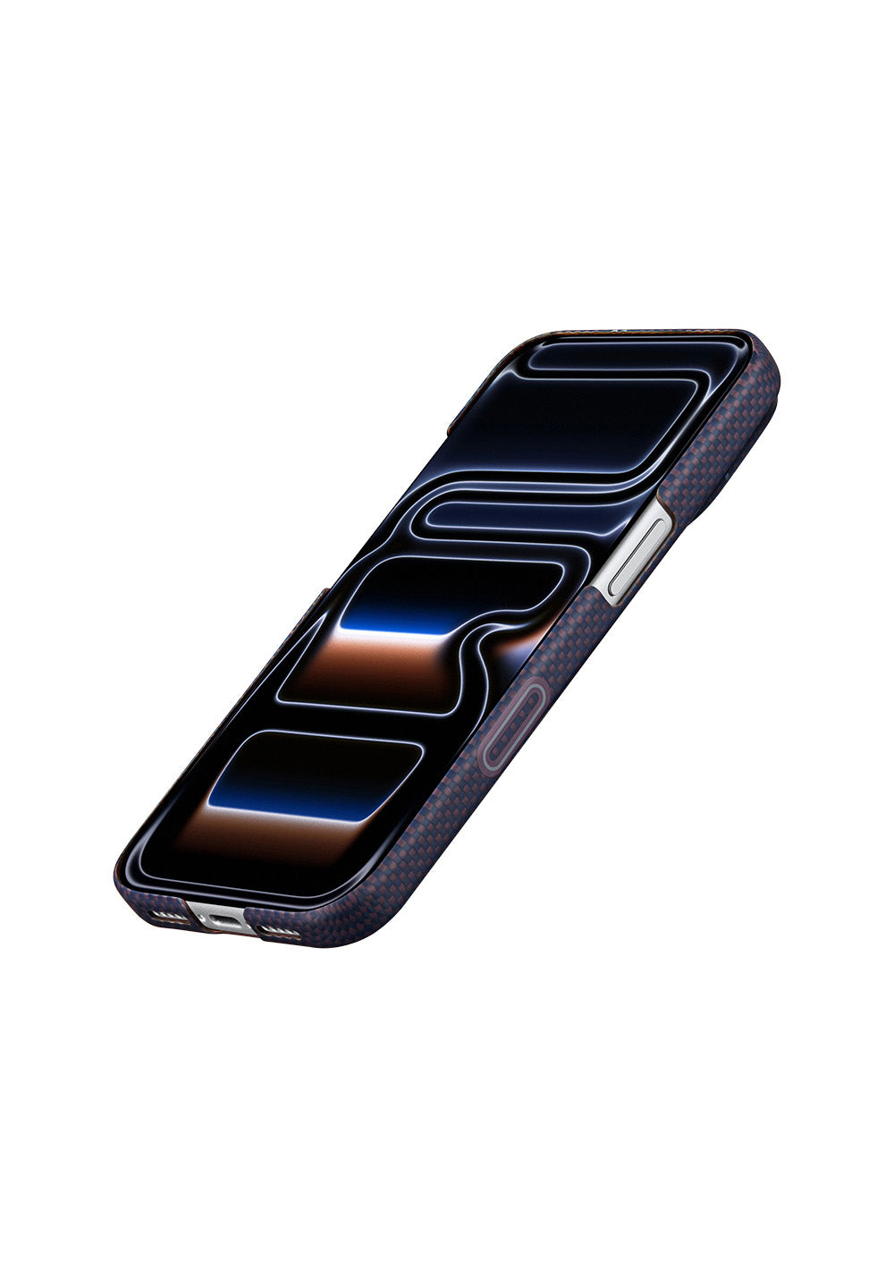 Apple iPhone 17 Pro Kılıf Manyetik Şarj Uyumlu Aramid Karbon Fiber Pitaka Sakura Hours Serisi Kapak