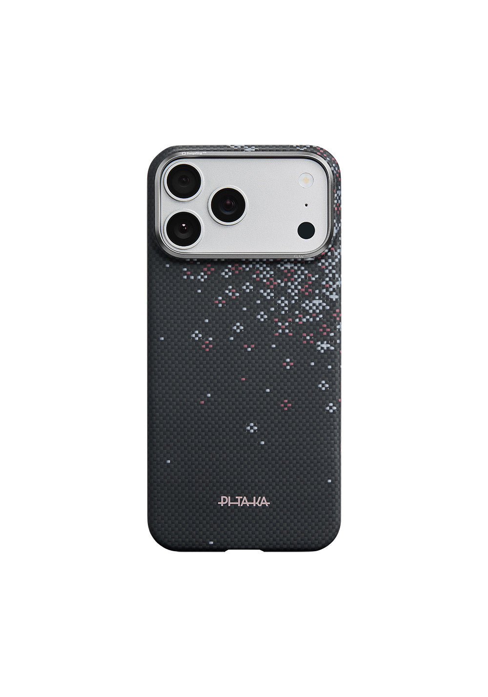Apple iPhone 17 Pro Kılıf Manyetik Şarj Uyumlu Aramid Karbon Fiber Pitaka Sakura Hours Serisi Kapak