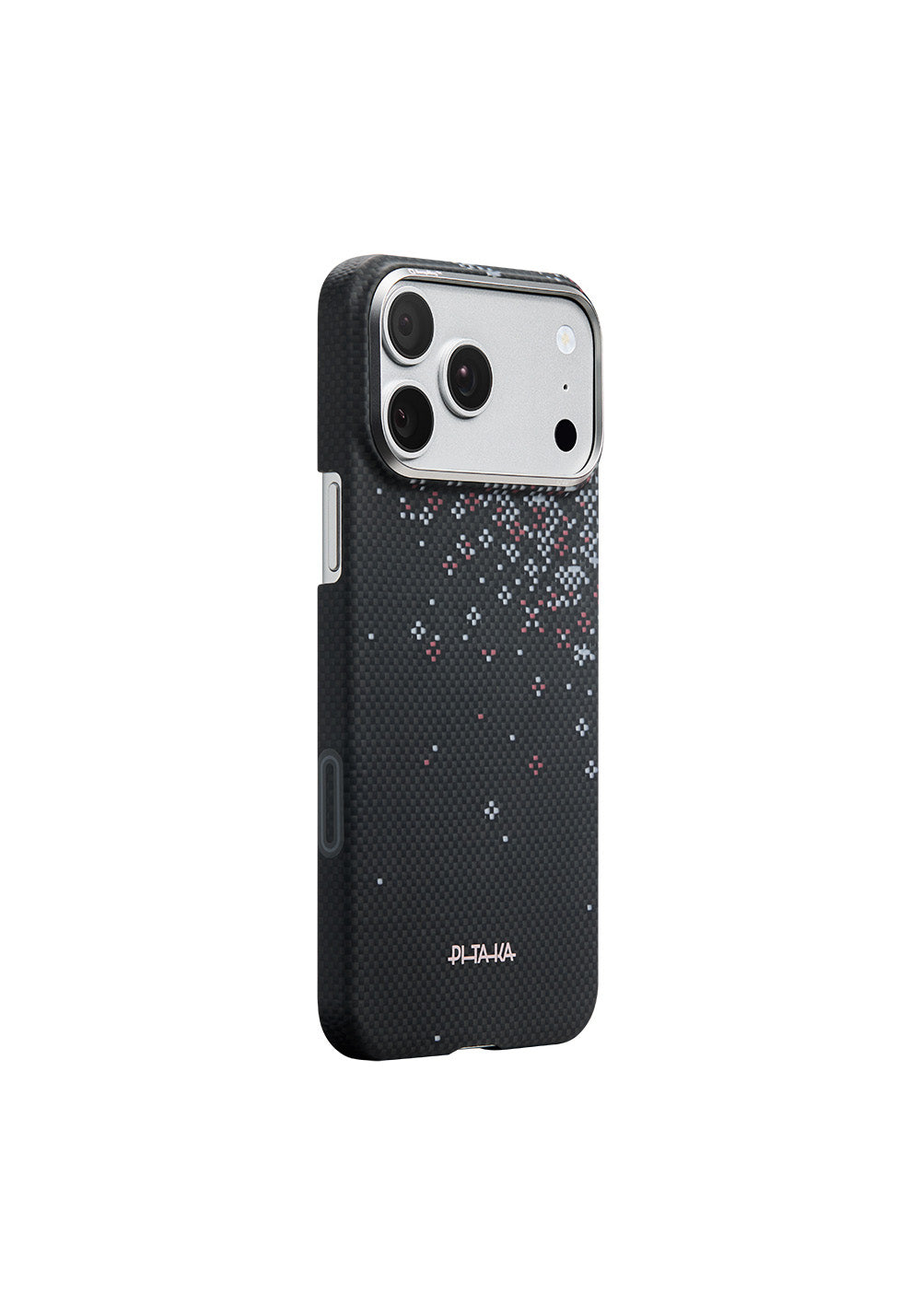 Apple iPhone 17 Pro Kılıf Manyetik Şarj Uyumlu Aramid Karbon Fiber Pitaka Sakura Hours Serisi Kapak