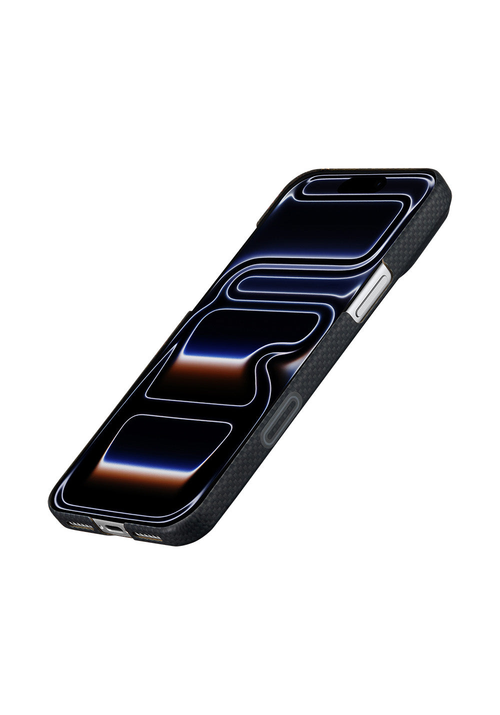 Apple iPhone 17 Pro Kılıf Manyetik Şarj Uyumlu Aramid Karbon Fiber Pitaka Sakura Hours Serisi Kapak