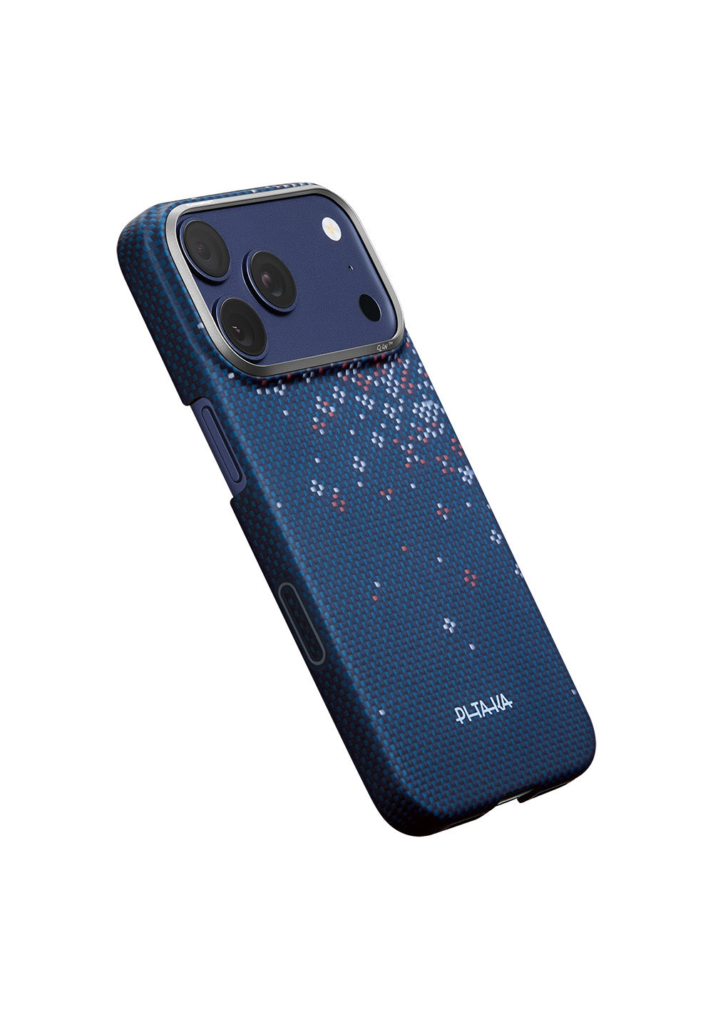 Apple iPhone 17 Pro Kılıf Manyetik Şarj Uyumlu Aramid Karbon Fiber Pitaka Sakura Hours Serisi Kapak