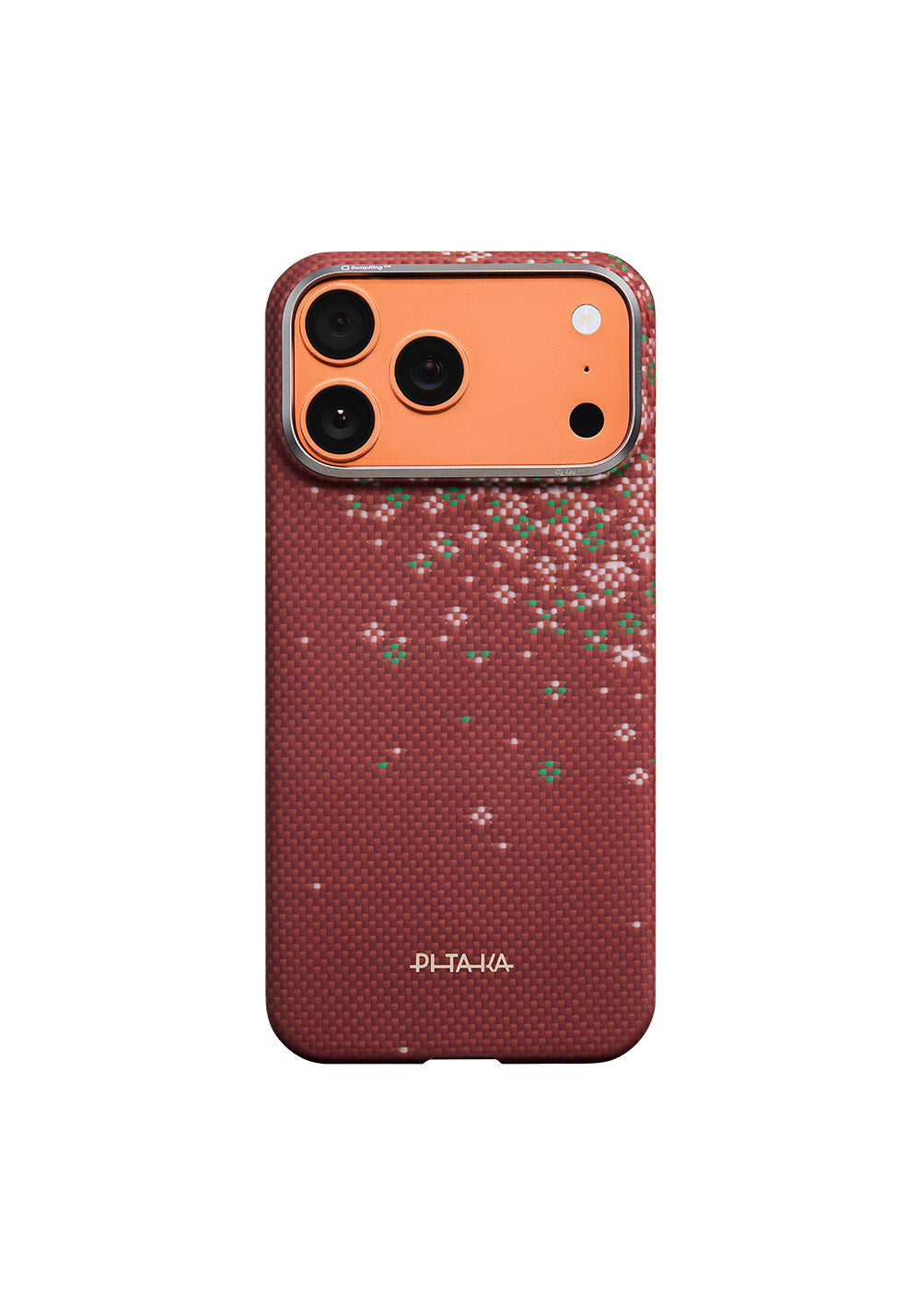 Apple iPhone 17 Pro Kılıf Manyetik Şarj Uyumlu Aramid Karbon Fiber Pitaka Sakura Hours Serisi Kapak