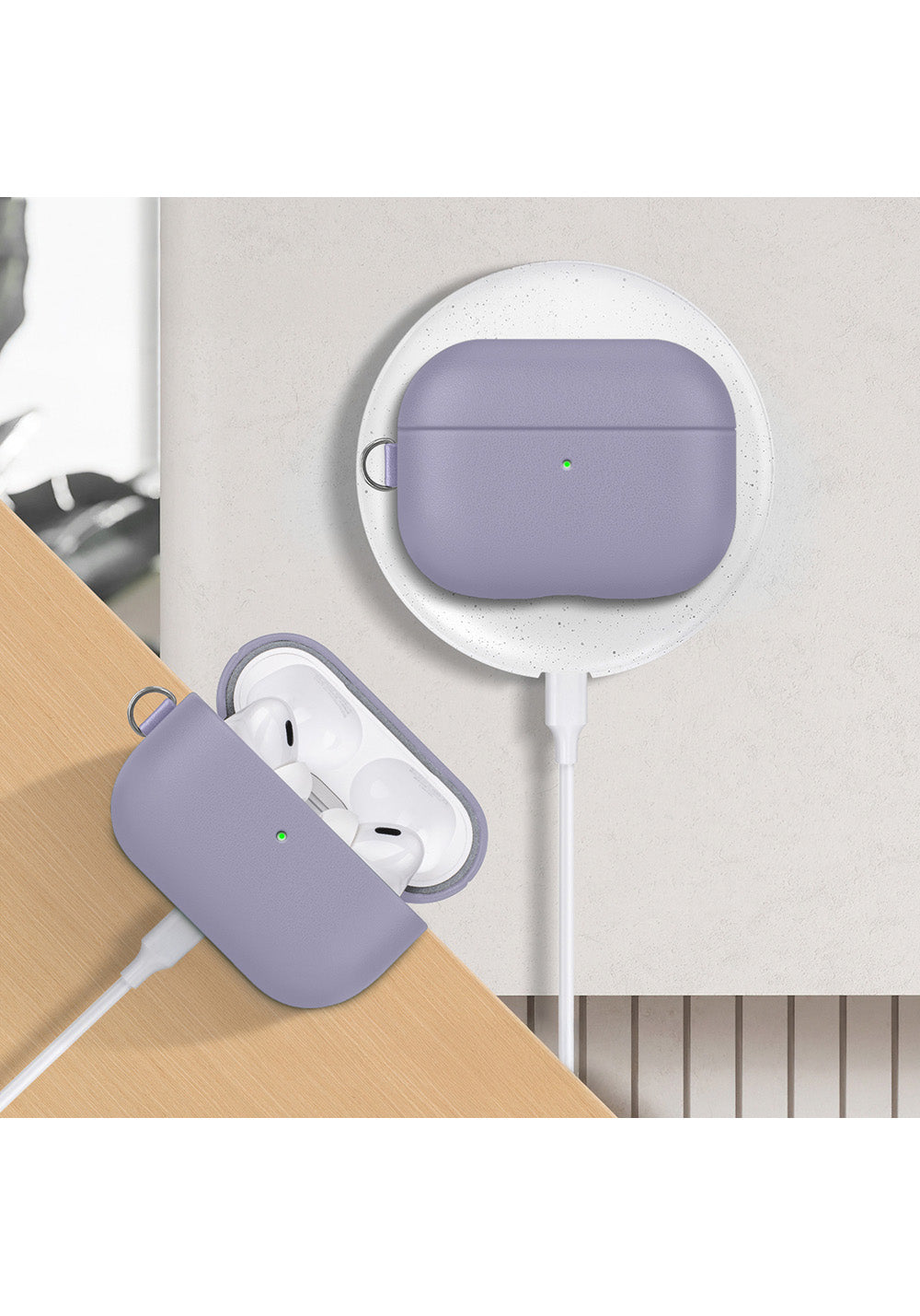 Apple AirPods Pro 3 Kılıf M-Safe Şarj Özellikli Mutural Yahu Serisi Deri Tasarımlı Kapak