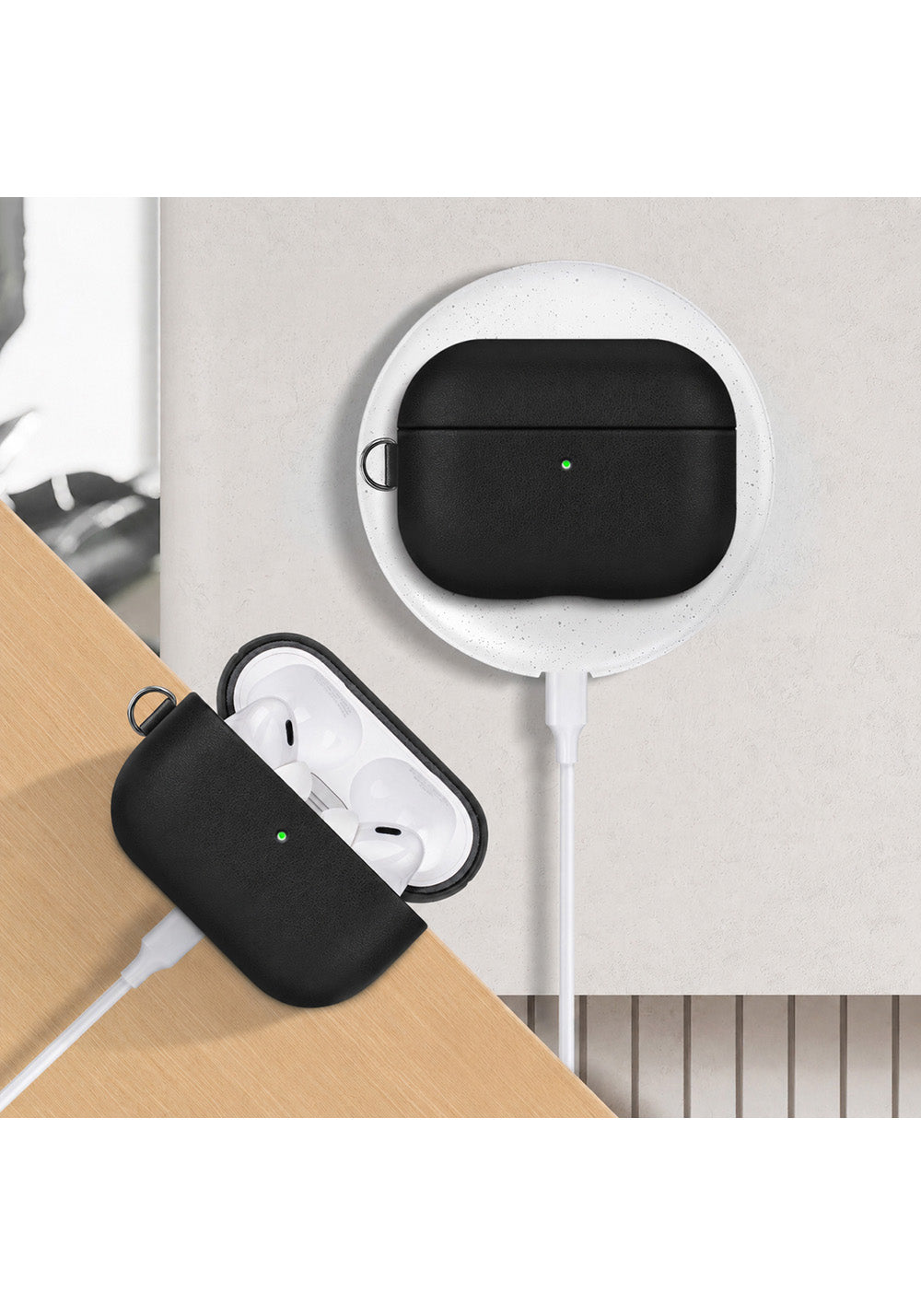 Apple AirPods Pro 3 Kılıf M-Safe Şarj Özellikli Mutural Yahu Serisi Deri Tasarımlı Kapak