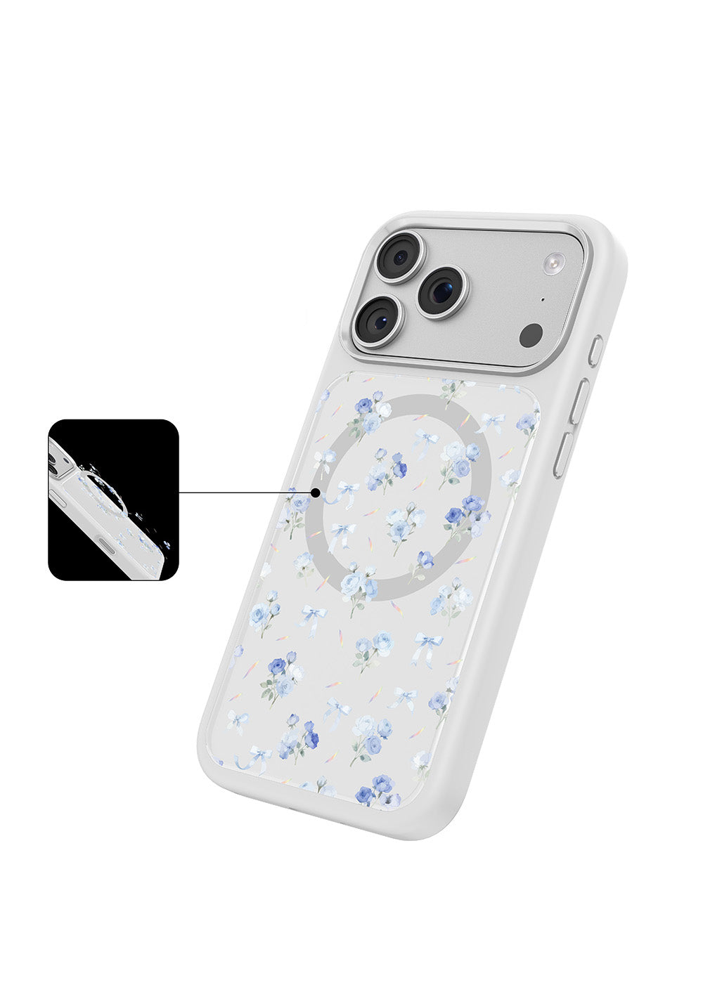 Apple iPhone 17 Pro Kılıf Manyetik Şarj Uyumlu Çiçek Tasarımlı Mutural Flower Serisi Kapak