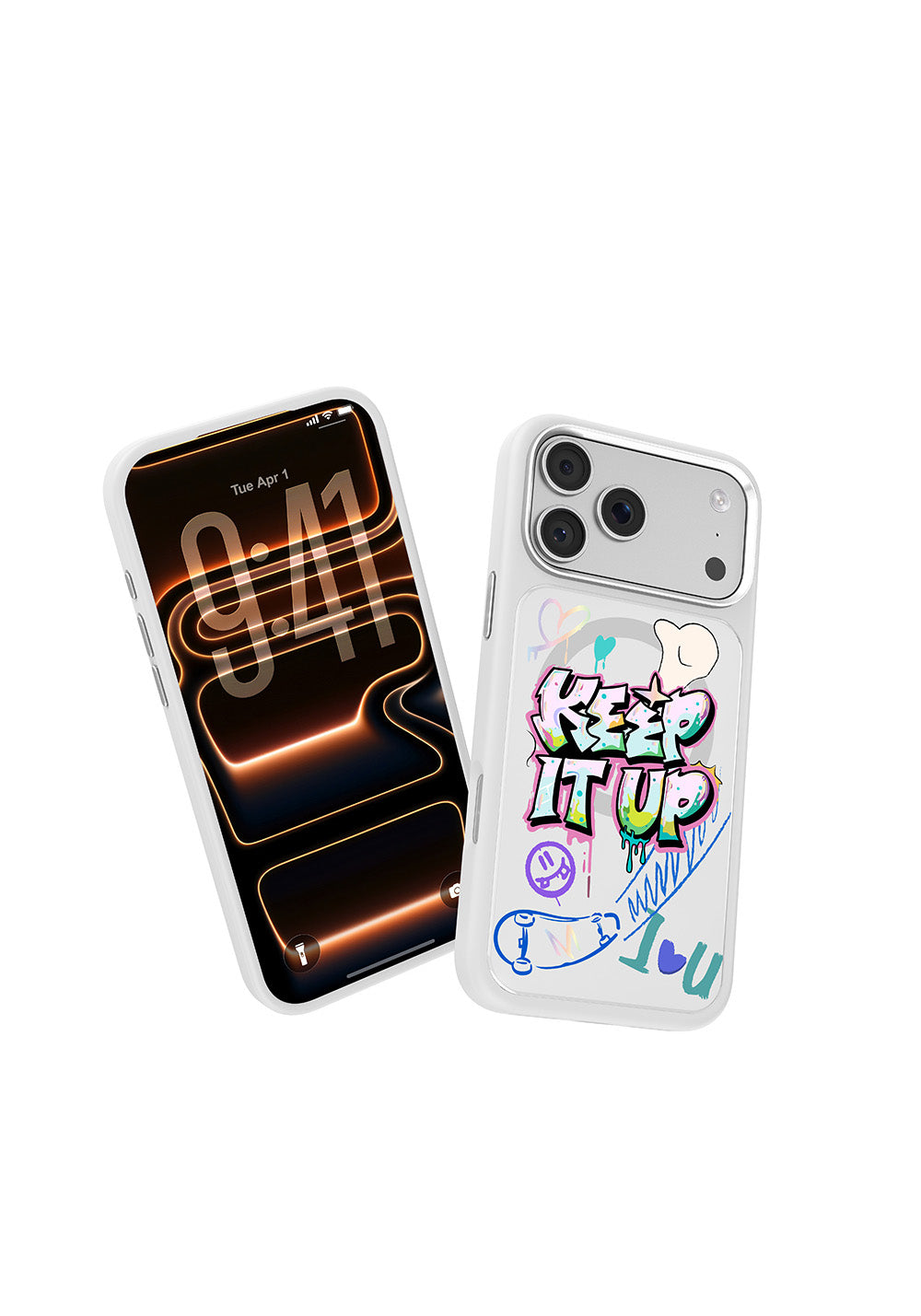 Apple iPhone 17 Pro Max Kılıf Manyetik Şarj Uyumlu 3D Baskılı Tasarım Mutural Graffiti Serisi Kapak