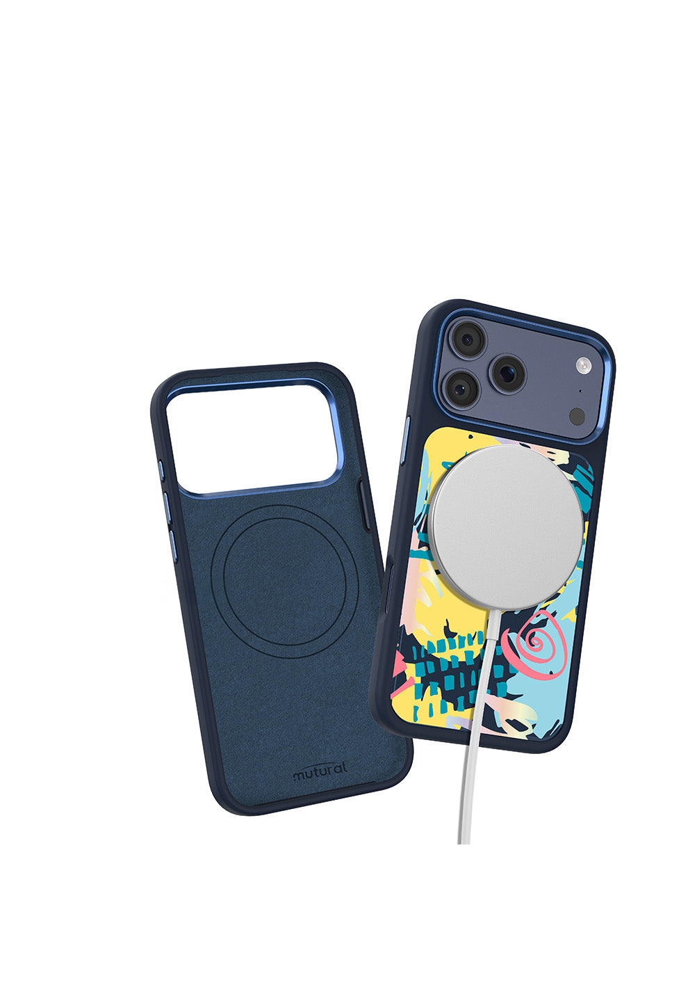 Apple iPhone 17 Pro Max Kılıf Manyetik Şarj Uyumlu 3D Baskılı Tasarım Mutural Graffiti Serisi Kapak