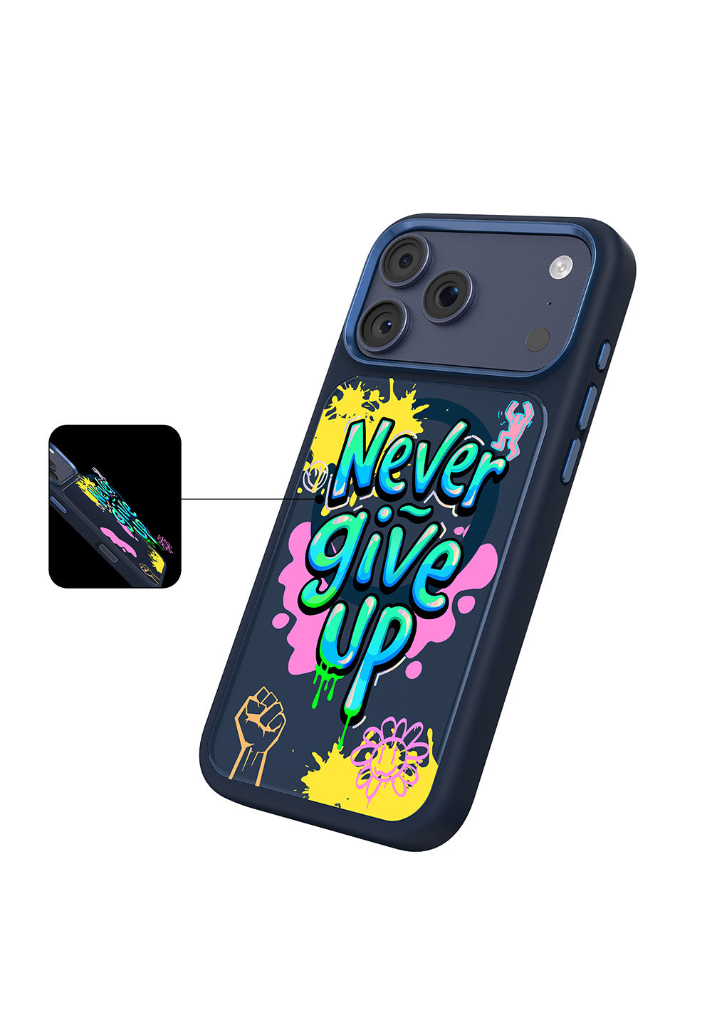 Apple iPhone 17 Pro Max Kılıf Manyetik Şarj Uyumlu 3D Baskılı Tasarım Mutural Graffiti Serisi Kapak