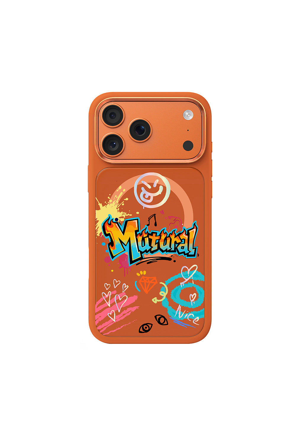 Apple iPhone 17 Pro Max Kılıf Manyetik Şarj Uyumlu 3D Baskılı Tasarım Mutural Graffiti Serisi Kapak