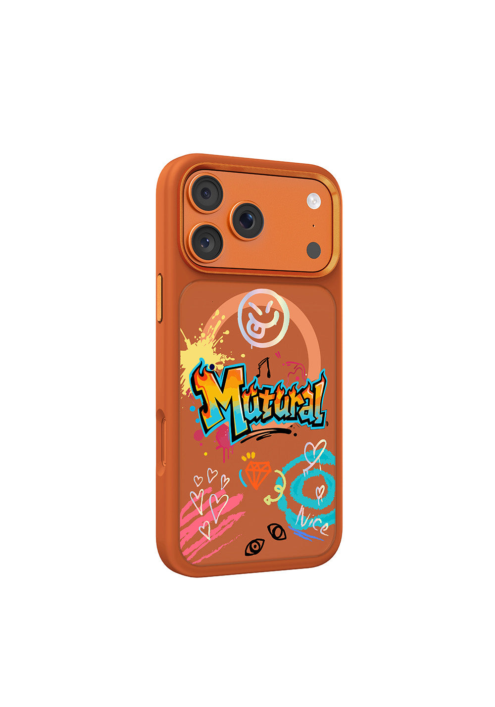 Apple iPhone 17 Pro Max Kılıf Manyetik Şarj Uyumlu 3D Baskılı Tasarım Mutural Graffiti Serisi Kapak