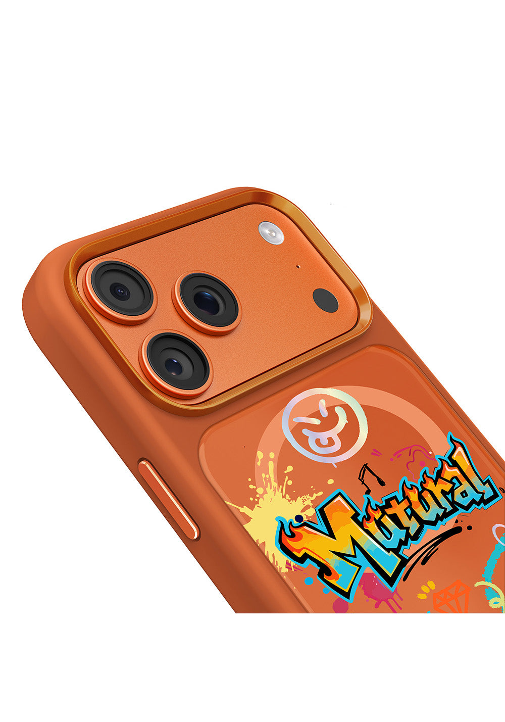 Apple iPhone 17 Pro Max Kılıf Manyetik Şarj Uyumlu 3D Baskılı Tasarım Mutural Graffiti Serisi Kapak