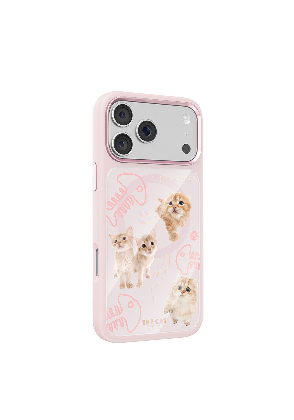 Apple iPhone 17 Pro Kılıf Manyetik Şarj Uyumlu 3D Baskılı Tasarım Mutural The Cat Serisi Kapak