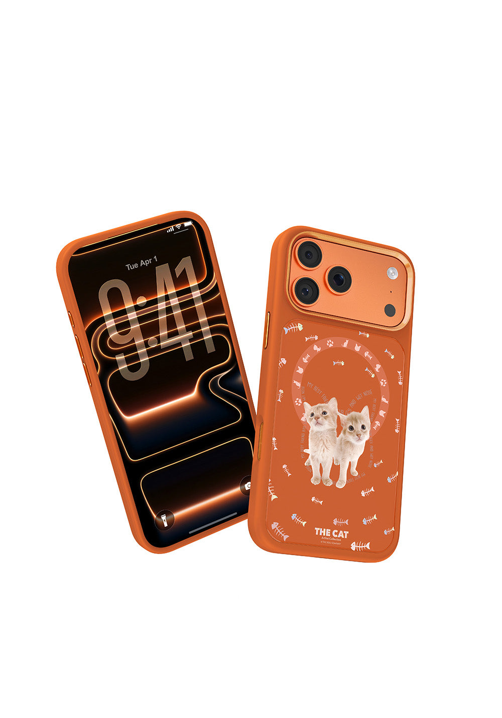 Apple iPhone 17 Pro Kılıf Manyetik Şarj Uyumlu 3D Baskılı Tasarım Mutural The Cat Serisi Kapak