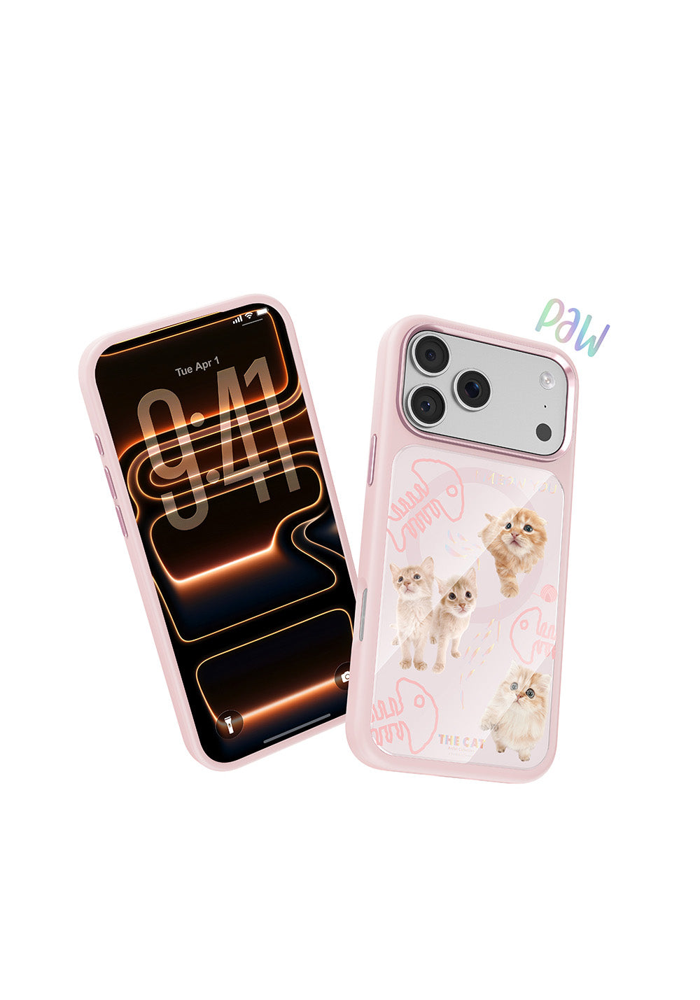 Apple iPhone 17 Pro Max Kılıf Manyetik Şarj Uyumlu 3D Baskılı Tasarım Mutural The Cat Serisi Kapak