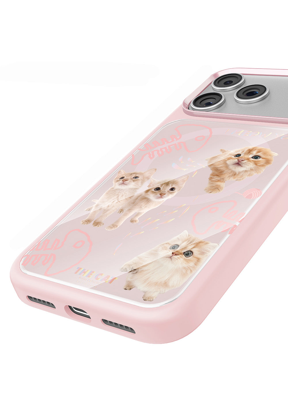 Apple iPhone 17 Pro Max Kılıf Manyetik Şarj Uyumlu 3D Baskılı Tasarım Mutural The Cat Serisi Kapak