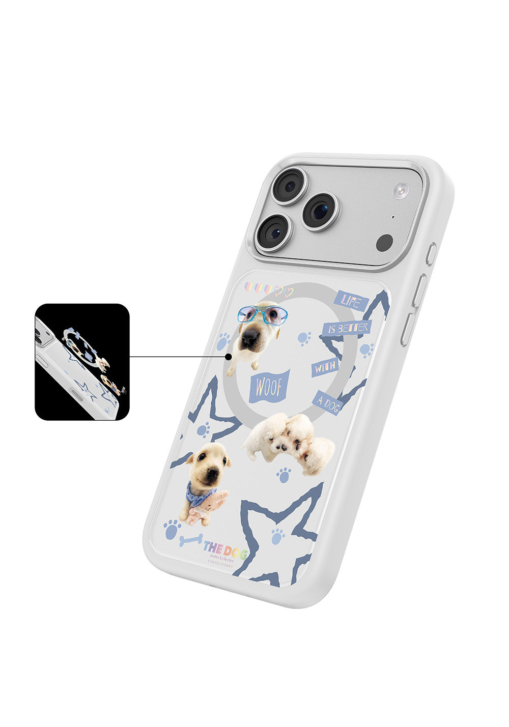 Apple iPhone 17 Pro Kılıf Manyetik Şarj Uyumlu 3D Baskılı Tasarım Mutural The Dog Serisi Kapak