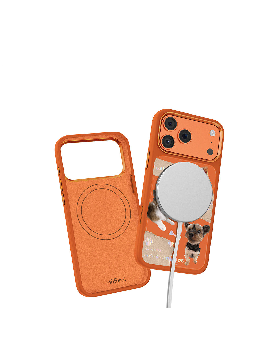 Apple iPhone 17 Pro Max Kılıf Manyetik Şarj Uyumlu 3D Baskılı Tasarım Mutural The Dog Serisi Kapak
