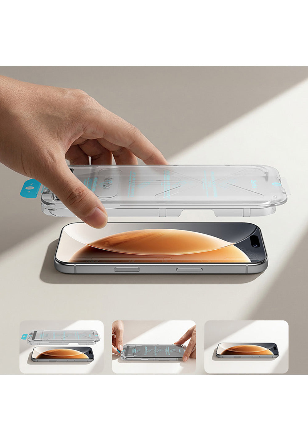 Apple iPhone 16 Pro Max Benks OmniWarrior Privacy Cam Ekran Koruyucu + Kolay Uygulama Aparatlı