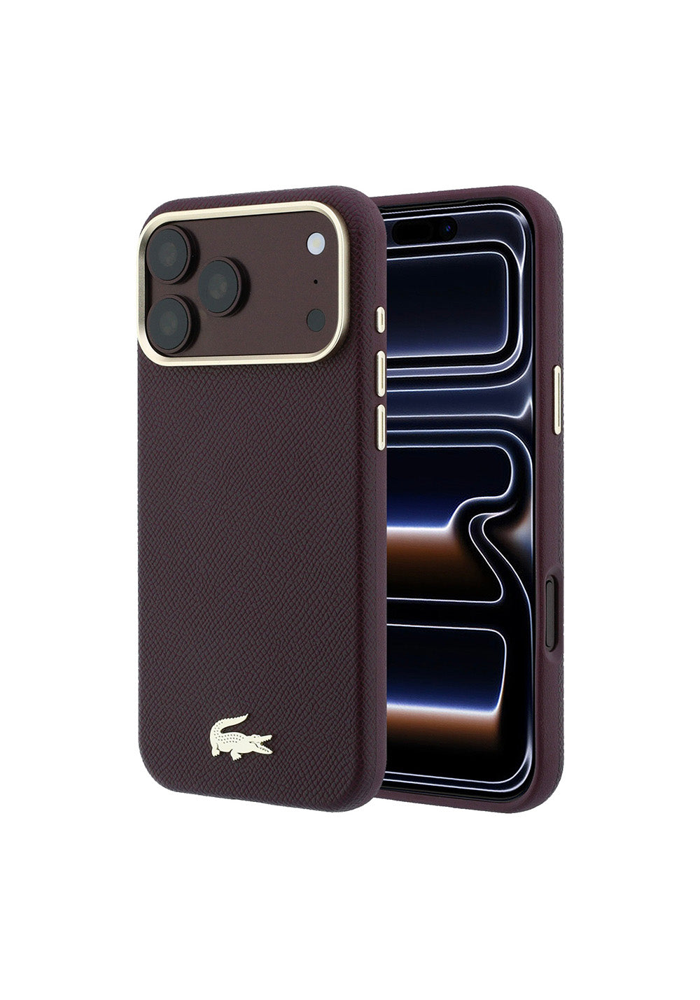 Apple iPhone 18 Pro Kılıf Lacoste Orijinal Lisanslı M-Safe Şarj Özellikli PVC Yarı Pike Desenli Arka Yüzey İkonik Timsah Dokuma Logolu Kapak