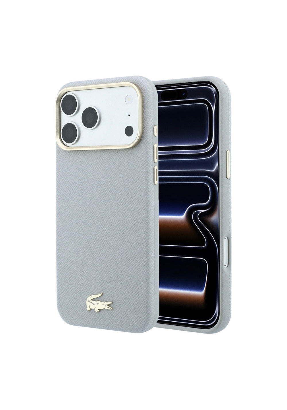 Apple iPhone 18 Pro Kılıf Lacoste Orijinal Lisanslı M-Safe Şarj Özellikli PVC Yarı Pike Desenli Arka Yüzey İkonik Timsah Dokuma Logolu Kapak
