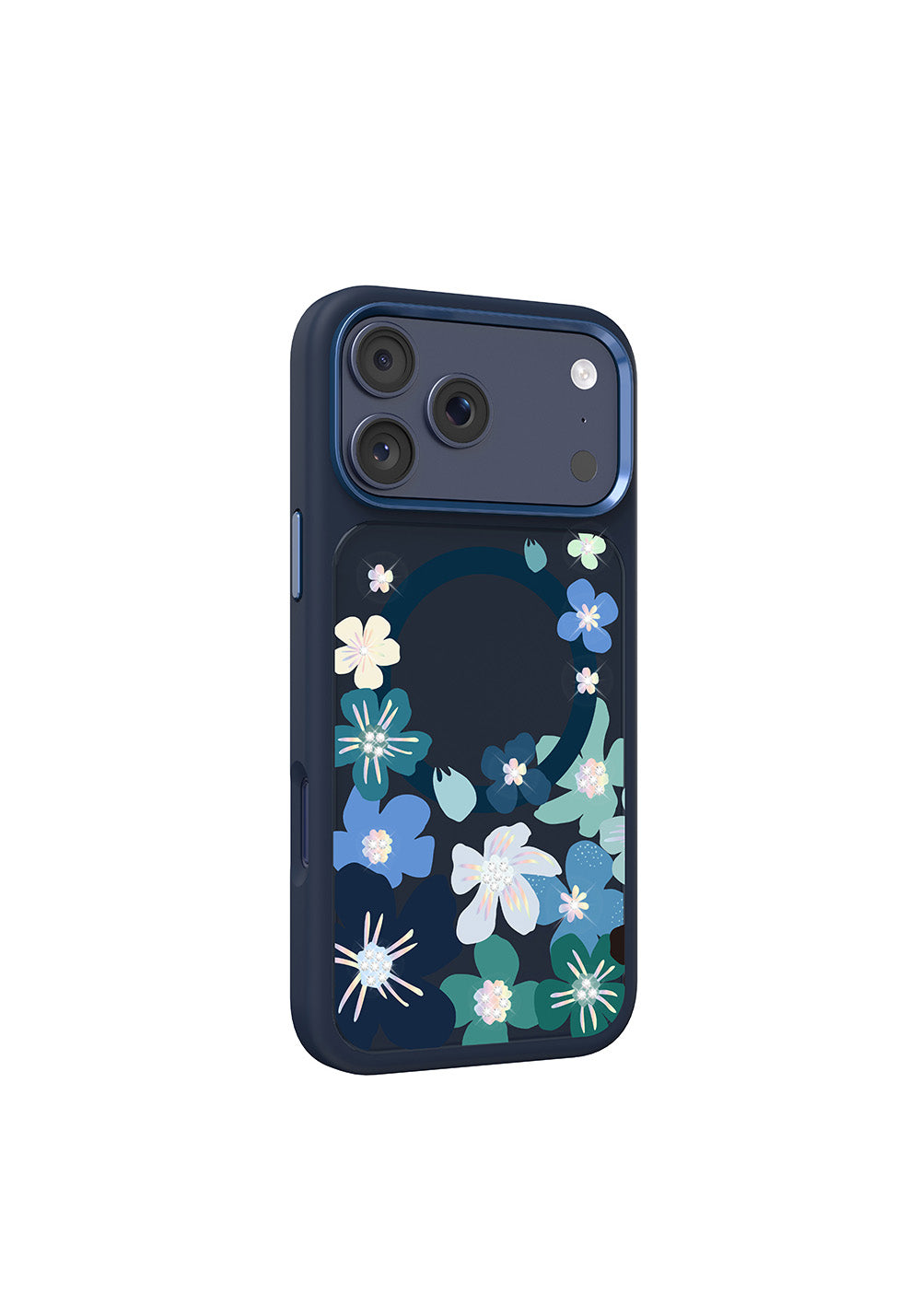 Apple iPhone 18 Pro Kılıf Manyetik Şarj Uyumlu Çiçek Tasarımlı Mutural Flower Serisi Kapak