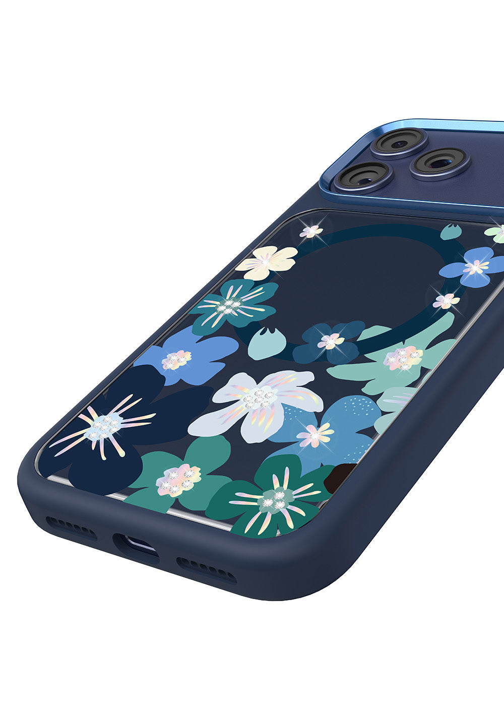 Apple iPhone 18 Pro Kılıf Manyetik Şarj Uyumlu Çiçek Tasarımlı Mutural Flower Serisi Kapak