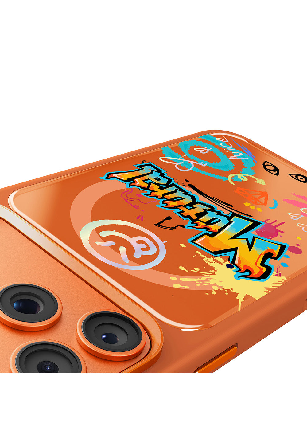 Apple iPhone 18 Pro Kılıf Manyetik Şarj Uyumlu 3D Baskılı Tasarım Mutural Graffiti Serisi Kapak