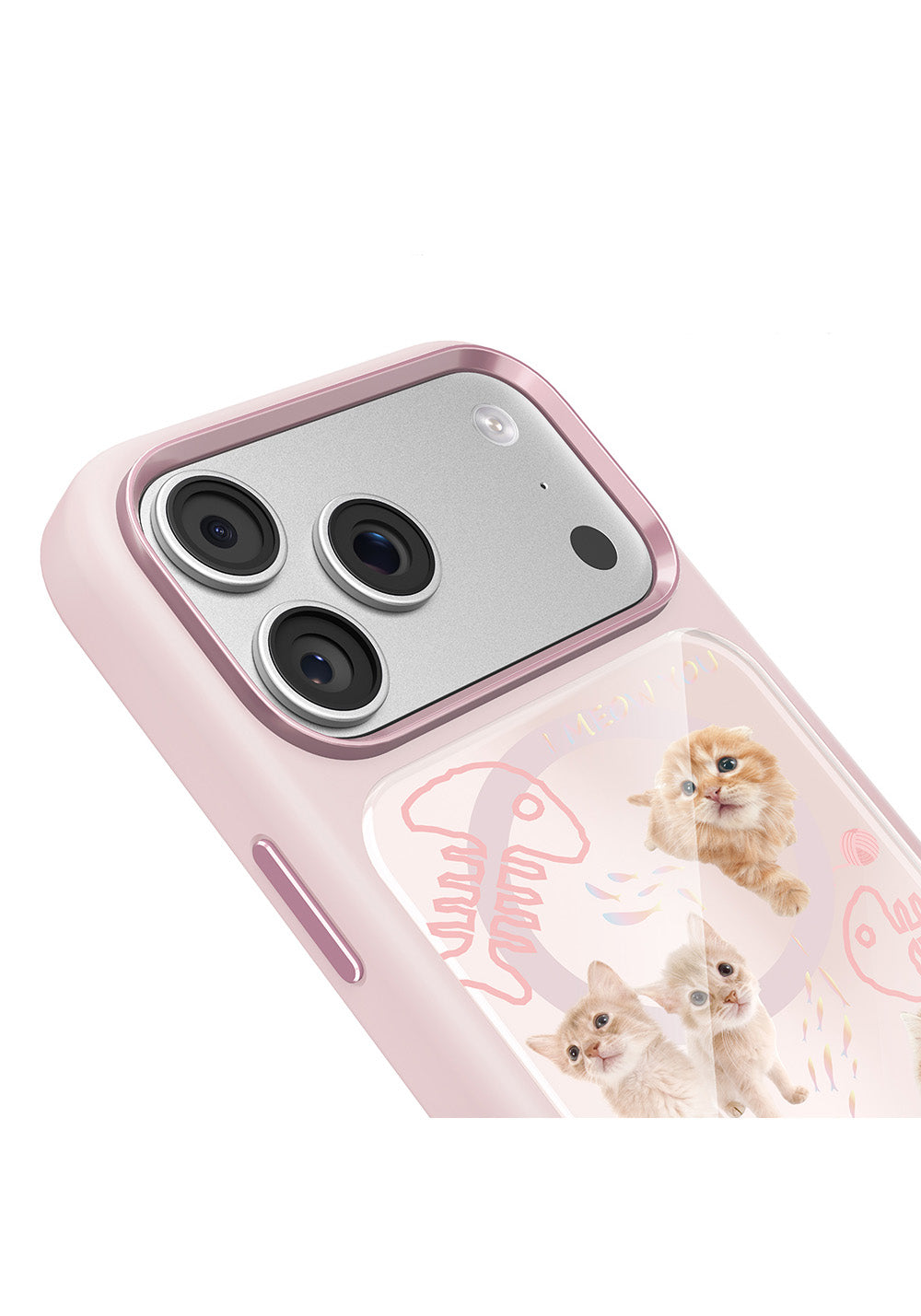 Apple iPhone 18 Pro Kılıf Manyetik Şarj Uyumlu 3D Baskılı Tasarım Mutural The Cat Serisi Kapak