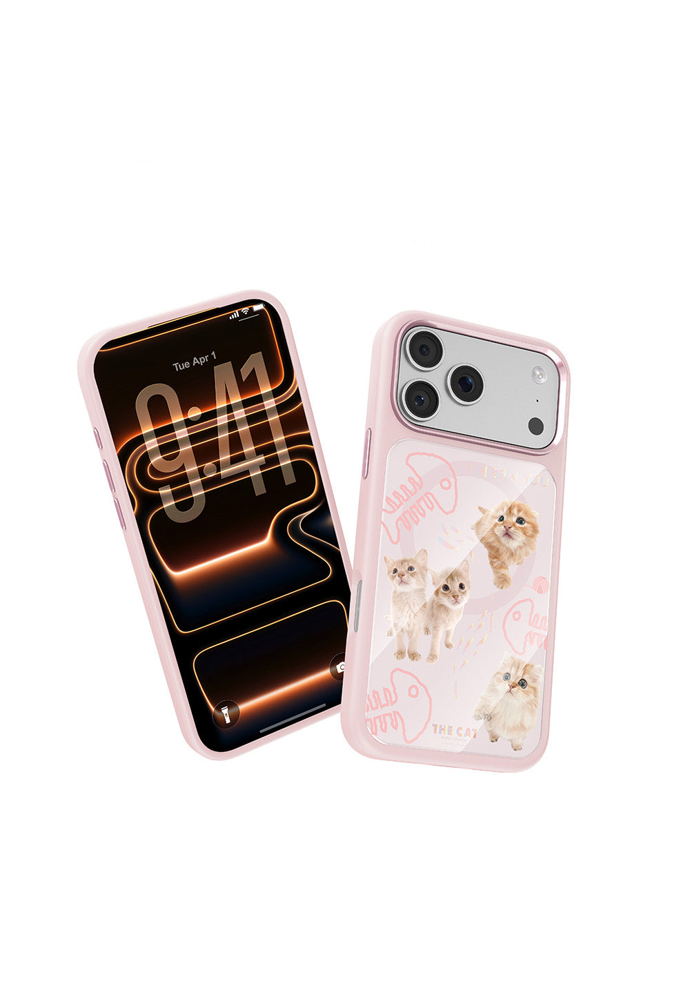 Apple iPhone 18 Pro Kılıf Manyetik Şarj Uyumlu 3D Baskılı Tasarım Mutural The Cat Serisi Kapak