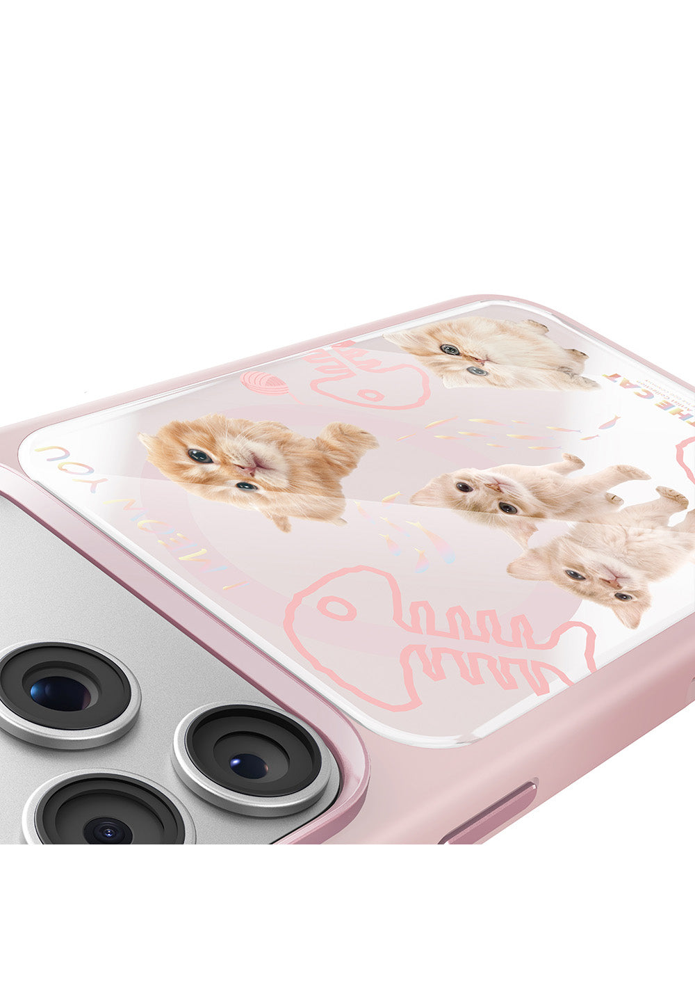 Apple iPhone 18 Pro Kılıf Manyetik Şarj Uyumlu 3D Baskılı Tasarım Mutural The Cat Serisi Kapak