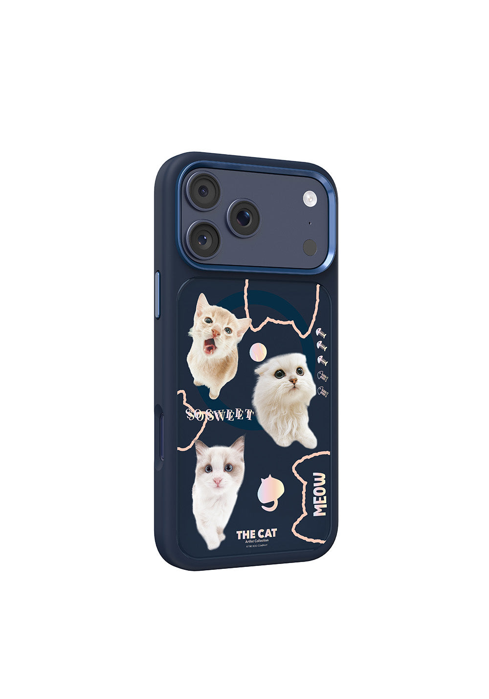 Apple iPhone 18 Pro Kılıf Manyetik Şarj Uyumlu 3D Baskılı Tasarım Mutural The Cat Serisi Kapak