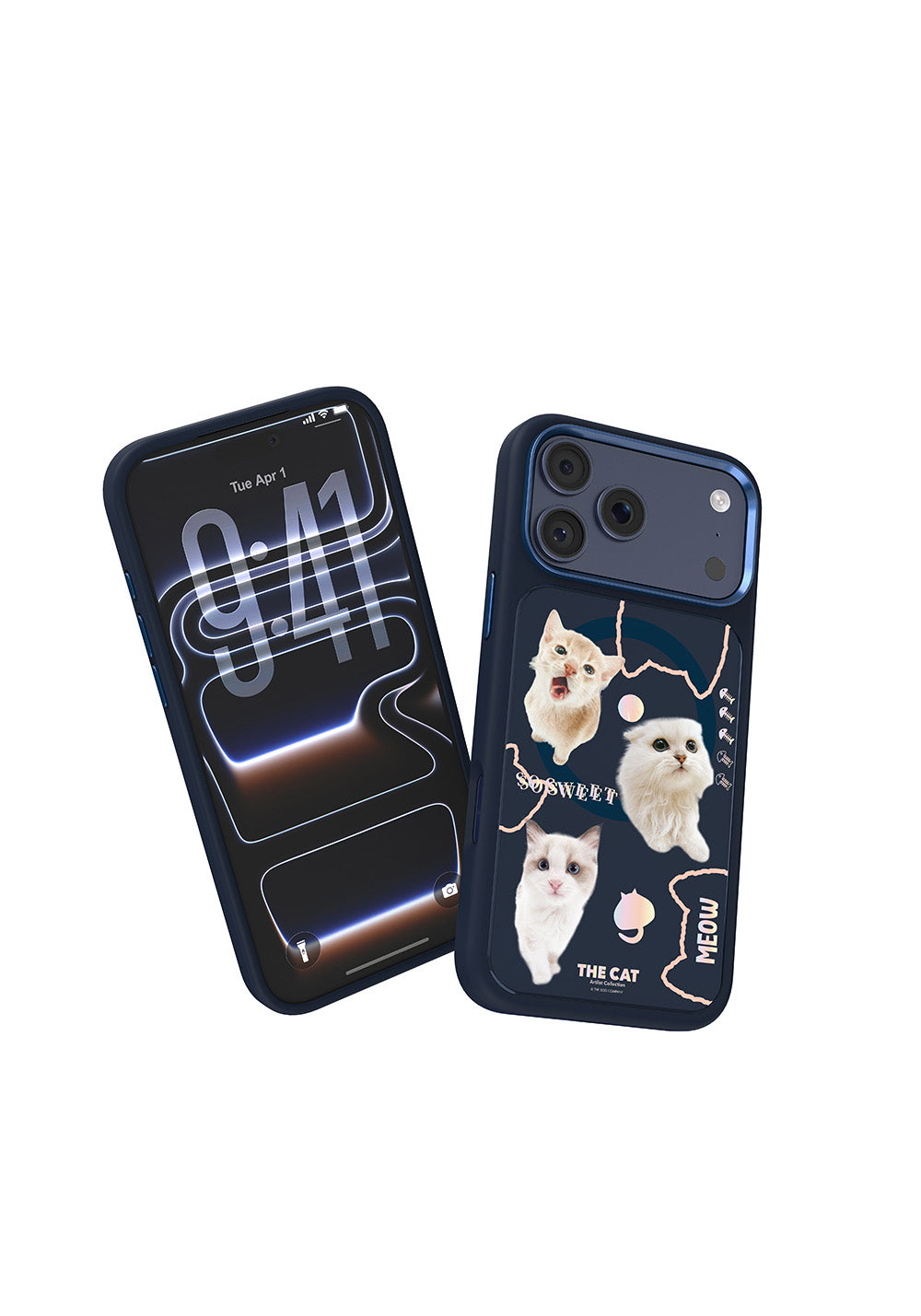 Apple iPhone 18 Pro Kılıf Manyetik Şarj Uyumlu 3D Baskılı Tasarım Mutural The Cat Serisi Kapak