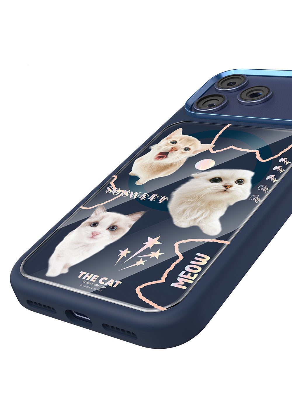 Apple iPhone 18 Pro Kılıf Manyetik Şarj Uyumlu 3D Baskılı Tasarım Mutural The Cat Serisi Kapak