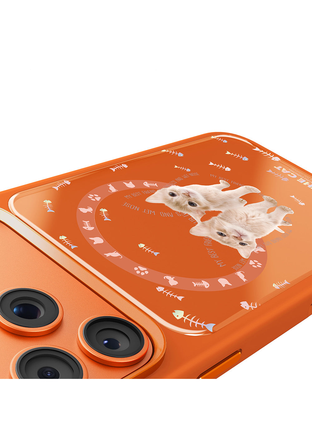 Apple iPhone 18 Pro Kılıf Manyetik Şarj Uyumlu 3D Baskılı Tasarım Mutural The Cat Serisi Kapak