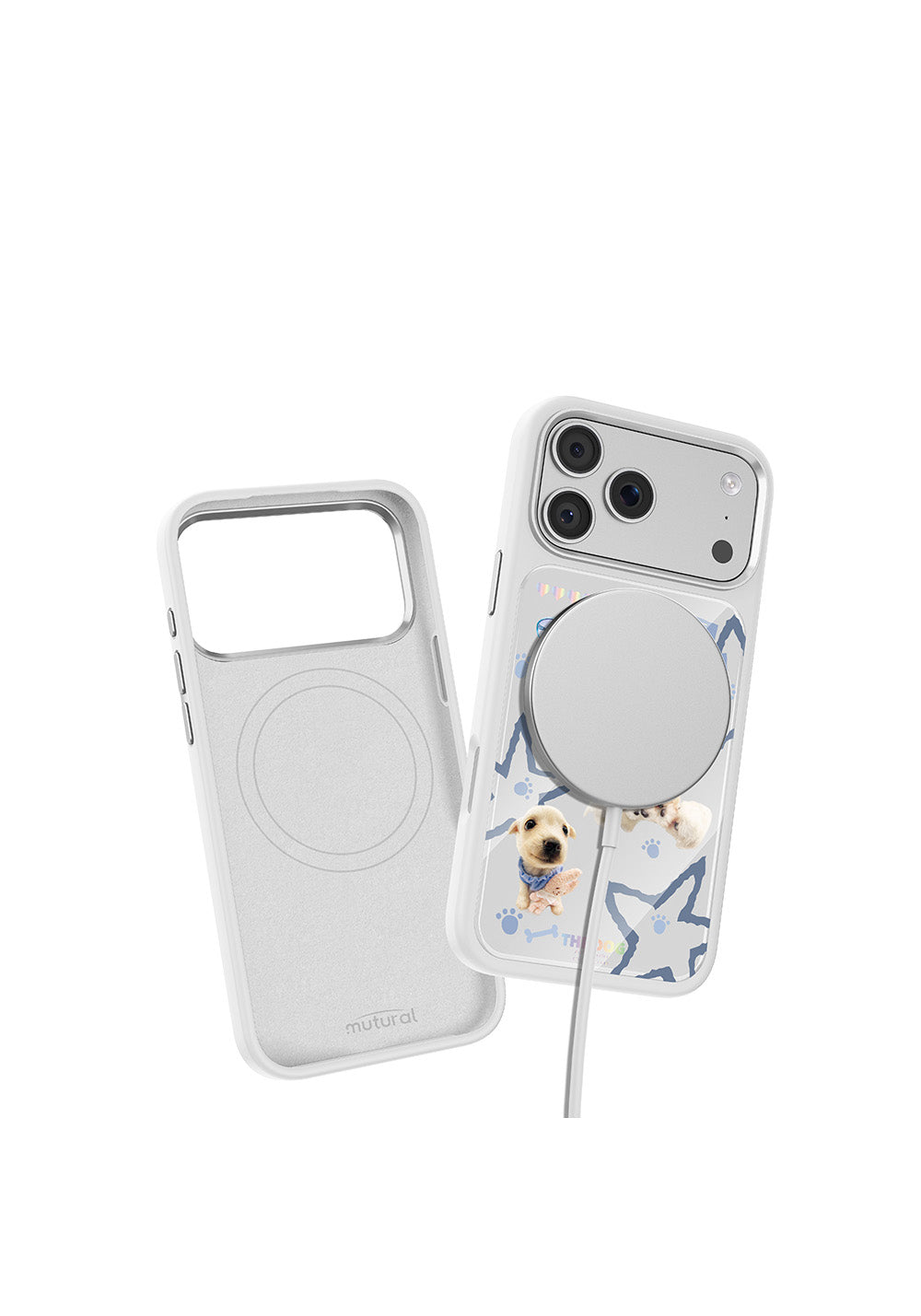 Apple iPhone 18 Pro Kılıf Manyetik Şarj Uyumlu 3D Baskılı Tasarım Mutural The Dog Serisi Kapak