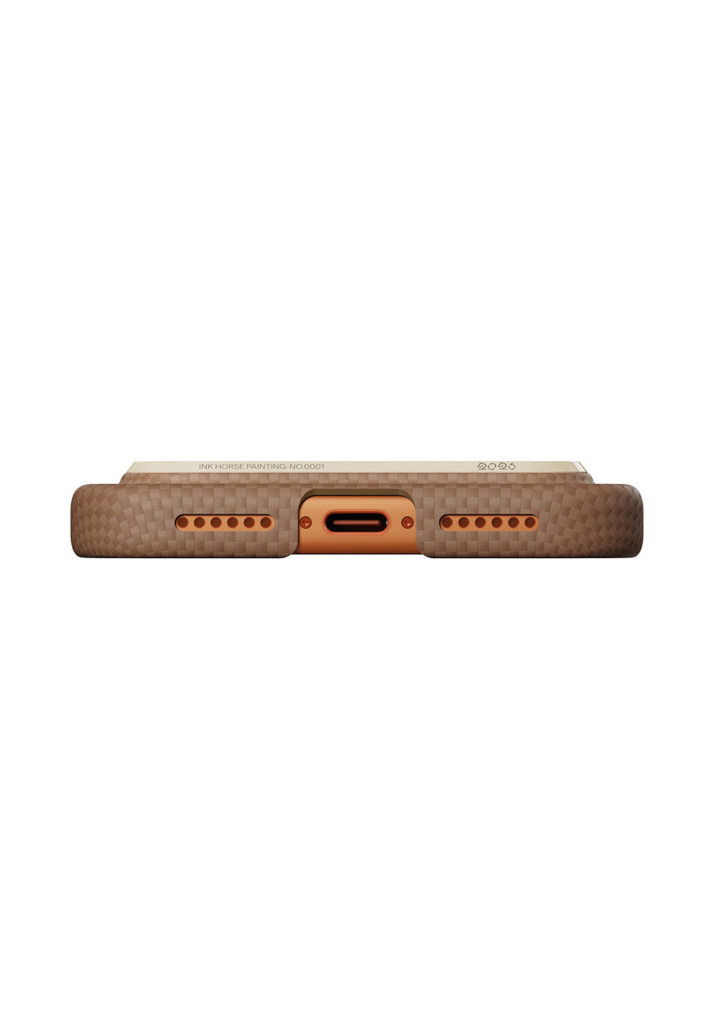 Apple iPhone 17 Pro Max Kılıf Manyetik Şarj Uyumlu Aramid Karbon Fiber Pitaka Horse Painting Serisi Kapak